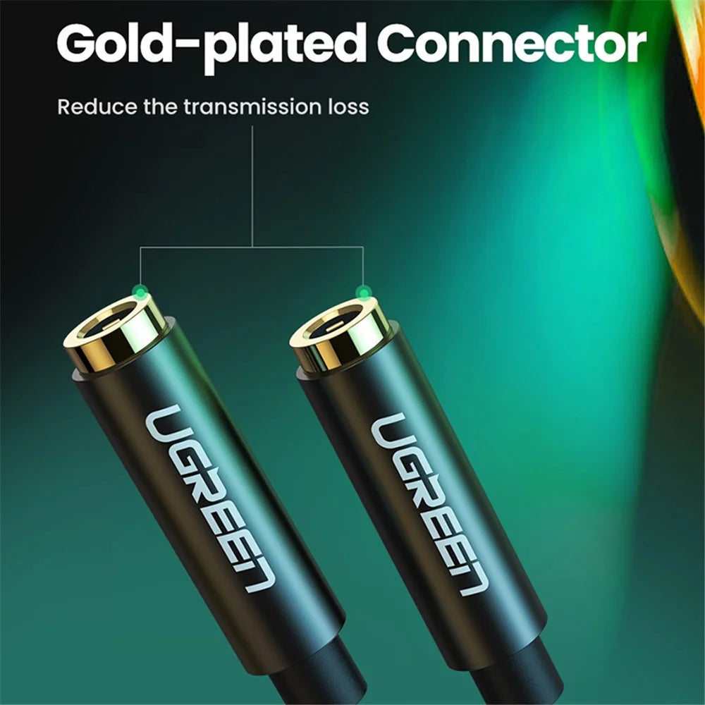 UGREEN 3.5mm Audio Splitter Extension Cable 3.5mm Jack 1 Male to 2 Female Mic Y Splitter for Laptop Headphone Aux Cable - 5