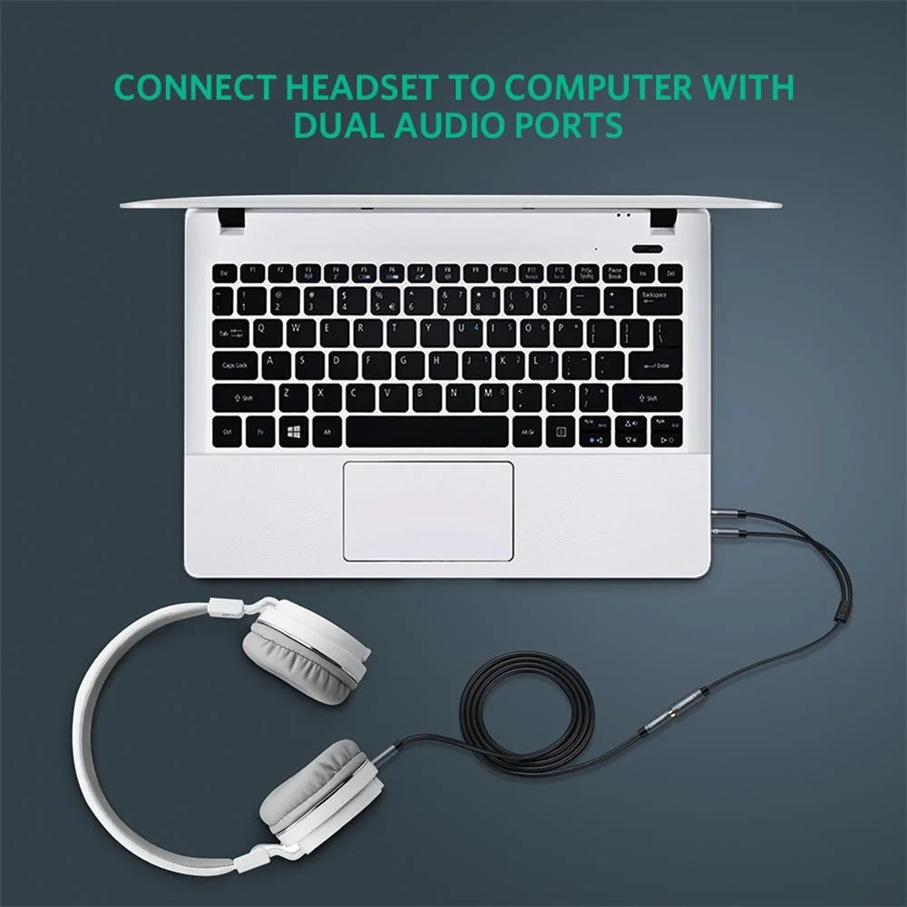 UGREEN 3.5mm Stereo Y Splitter Cable 1 Female to 2 Male Headphone Adapter Cord - 6