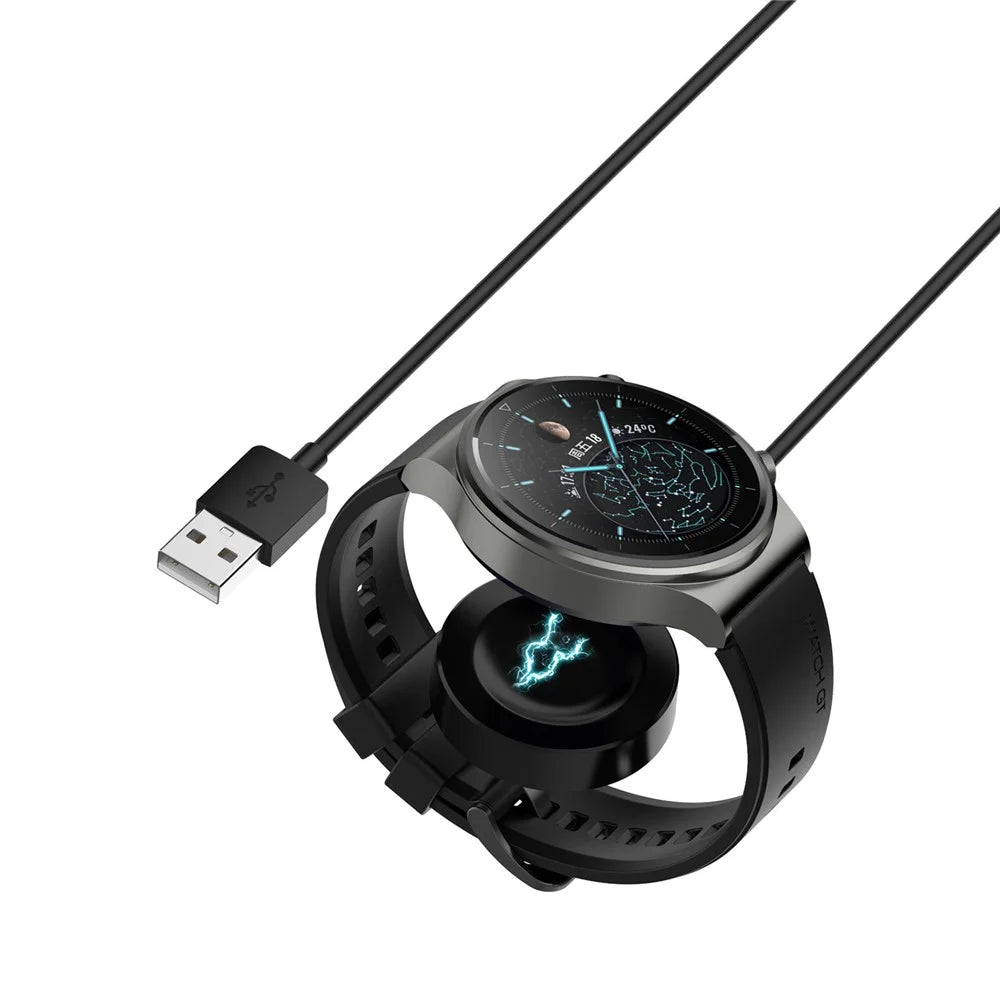 For Huawei Watch D/GT Runner/GT2 Pro Smart Watch Wireless Charger Integrated Charging Base with Cable - Black - 2
