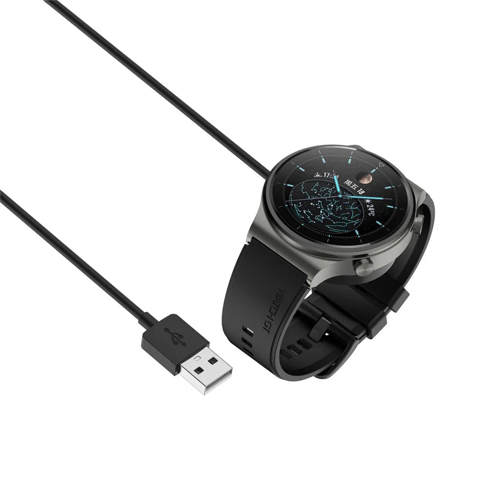 For Huawei Watch D/GT Runner/GT2 Pro Smart Watch Wireless Charger Integrated Charging Base with Cable - Black - 4