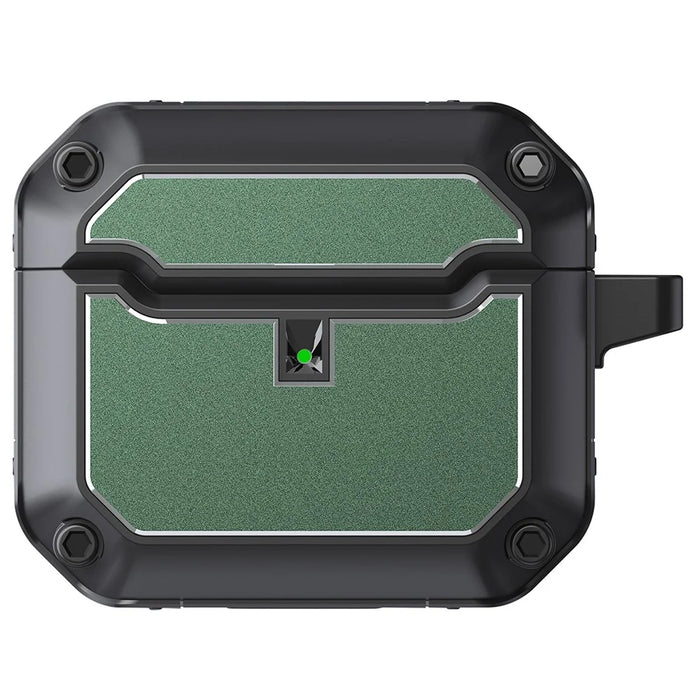 For Apple AirPods 3 Bluetooth-compatible Earphone Protective Case TPU + Hardware Charging Box Shell with Keychain - Green - 2
