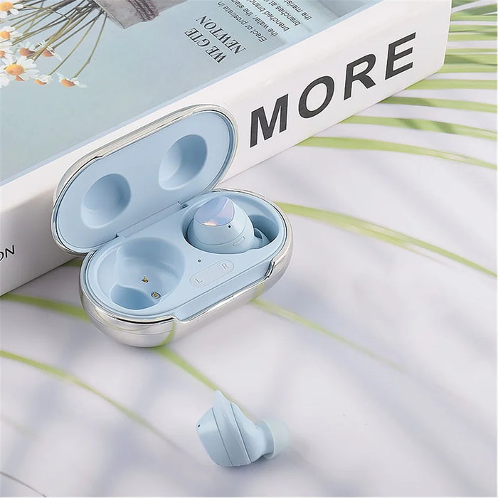 For Samsung Galaxy Buds Electroplating Hard PC Earphone Case Charging Box Protective Cover - Silver - 2