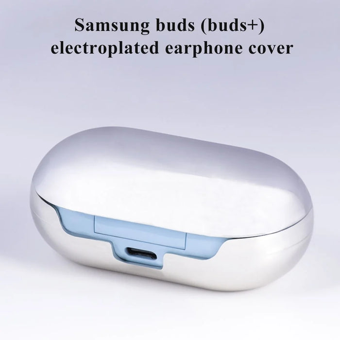 For Samsung Galaxy Buds Electroplating Hard PC Earphone Case Charging Box Protective Cover - Silver - 4