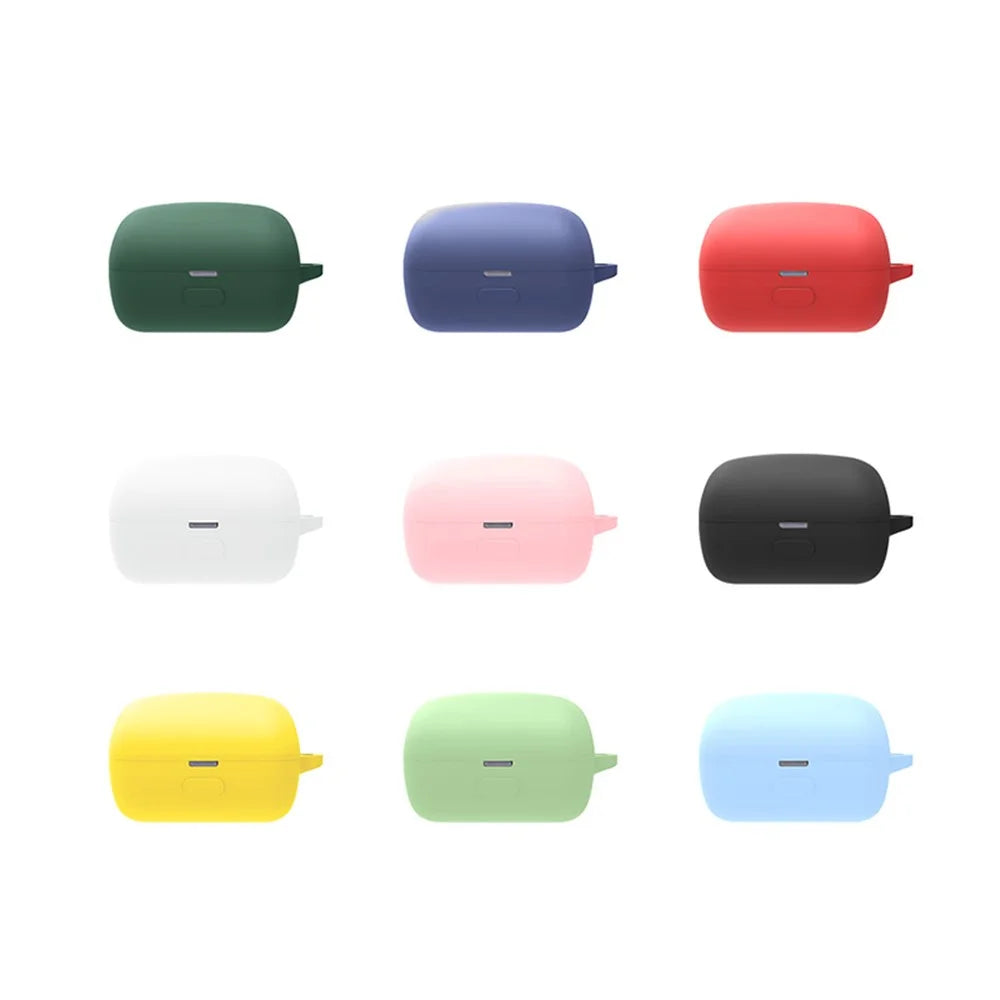 For Sony WF-L900 Earphone Charging Box Silicone Protective Case Bluetooth-compatible Earbuds Cover with Buckle - Blackish Green - 7
