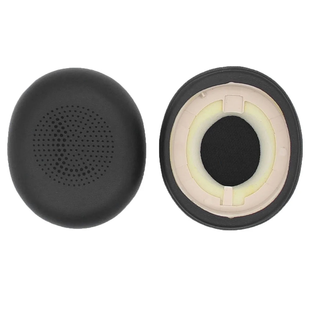 JZF-376 1Pair Protein Leather Ear Cushions Compatible with Jabra ELITE 45h Headset Replacement Ear Pads Cover Headphones Ear Cups - Black - 2