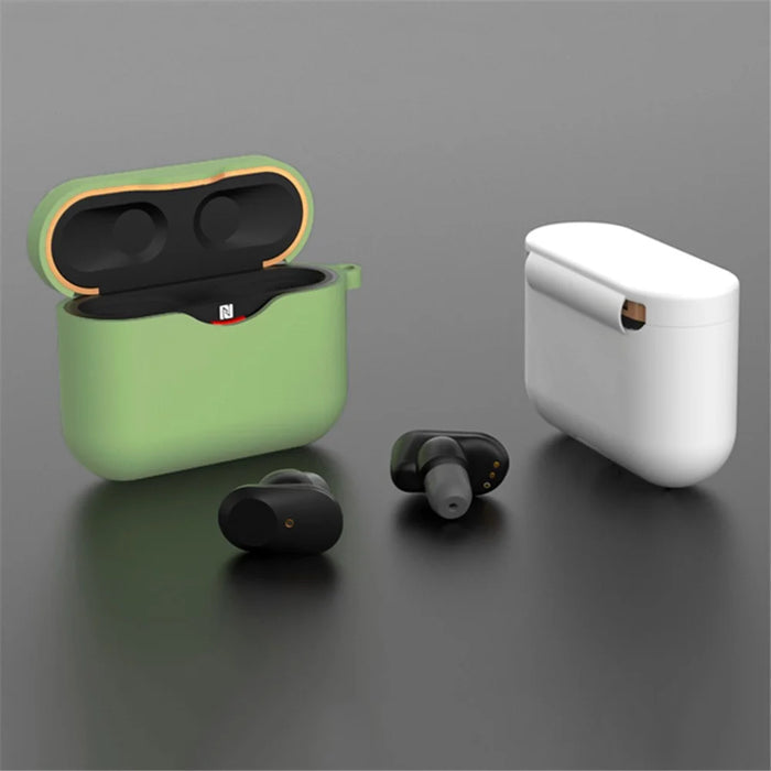 For Sony WF-1000XM3 Soft Silicone Earphone Case Anti-fall Earbuds Charging Box Protective Cover - Black - 5