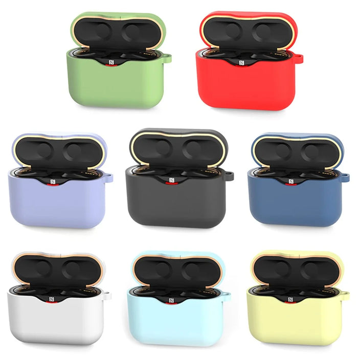 For Sony WF-1000XM3 Soft Silicone Earphone Case Anti-fall Earbuds Charging Box Protective Cover - Black - 6
