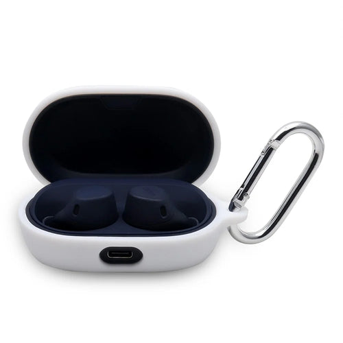 For Jabra Elite 7 Active / 7 Pro Case Cover Portable Protective Case Earbuds Soft Silicone Protector with Keychain - White - 1