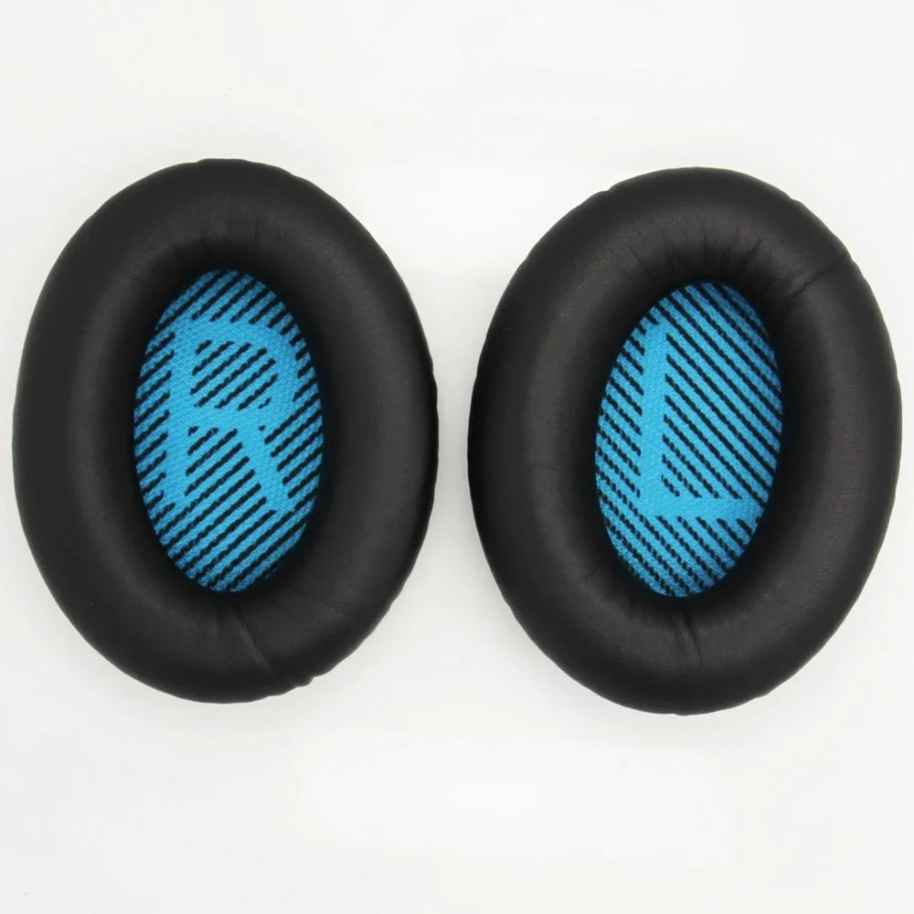 JZF-236 For Bose QC25/QC15/QC35 Ear Pads Foam Protein Leather Ear Cushions 1Pair Replacement Headset Ear Cups - Blue - 2