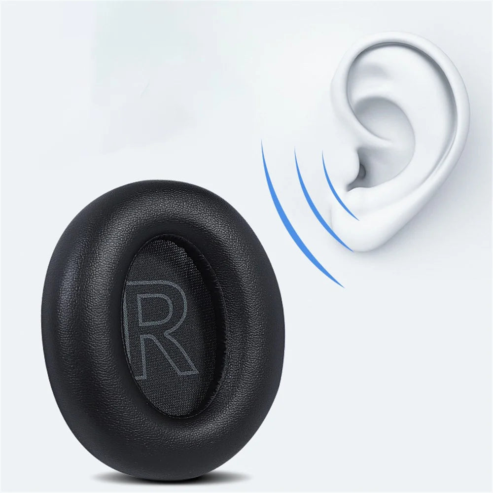 For Anker Soundcore Life Q35 1 Pair Replacement Headphone Earpads Cushion Soft Breathable Headset Protein Leather Earmuffs - Blue - 3