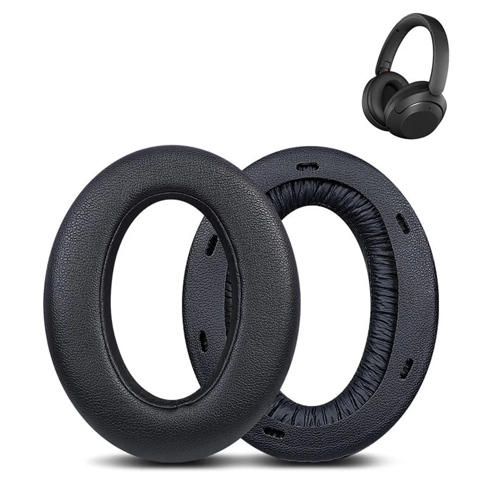 1 Pair Replacement Earpads for Sony WH-XB910N Headphone Soft Sponge Leahter Cushion Pads - Black - 1