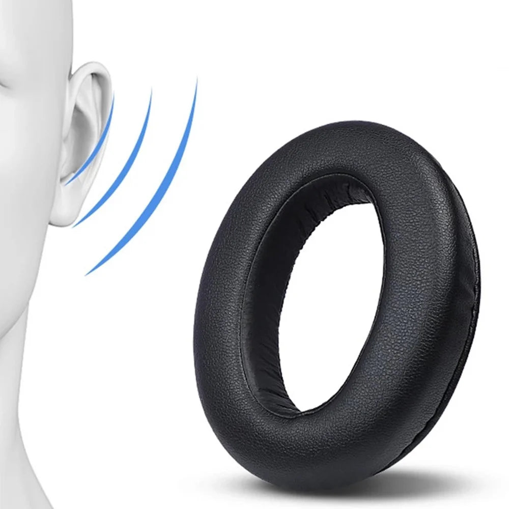 1 Pair Replacement Earpads for Sony WH-XB910N Headphone Soft Sponge Leahter Cushion Pads - Black - 5
