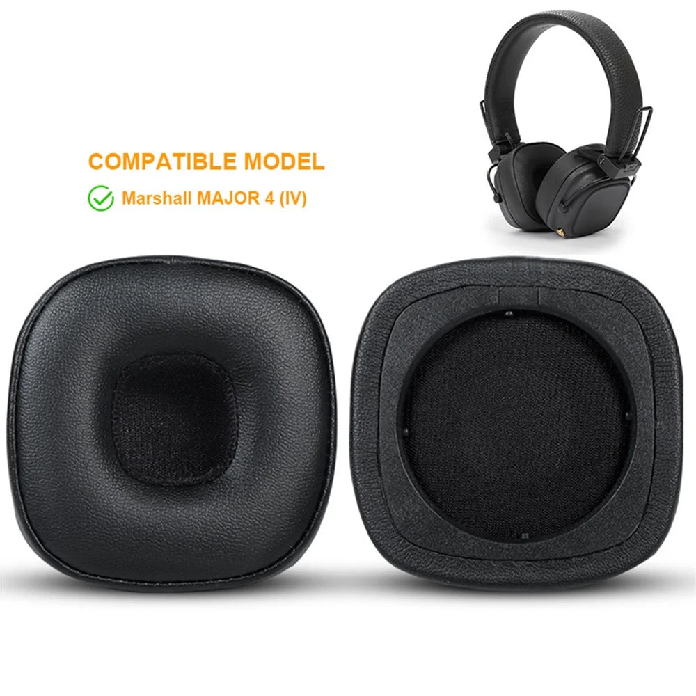 For Marshall Major IV 1 Pair Protein Leather+Sponge Replacement Earpads Soft Breathable Earmuffs Headphone Accessories - 2