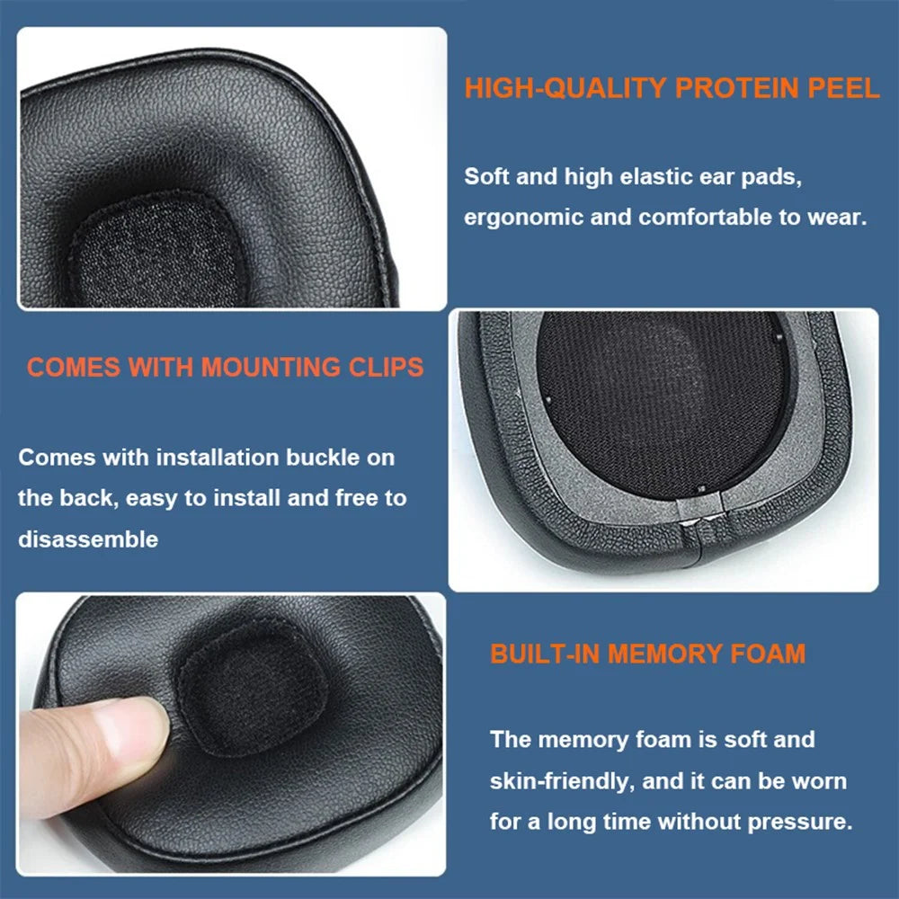 For Marshall Major IV 1 Pair Protein Leather+Sponge Replacement Earpads Soft Breathable Earmuffs Headphone Accessories - 3