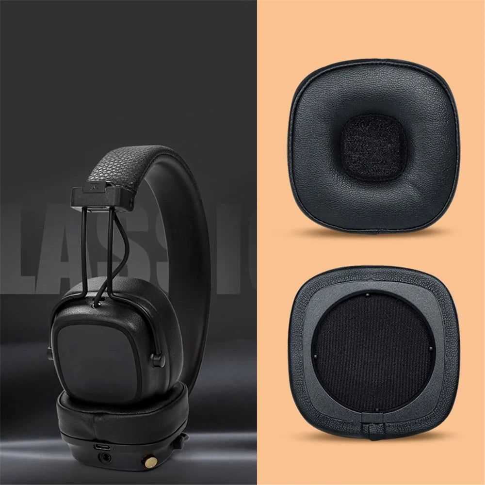 For Marshall Major IV 1 Pair Protein Leather+Sponge Replacement Earpads Soft Breathable Earmuffs Headphone Accessories - 4