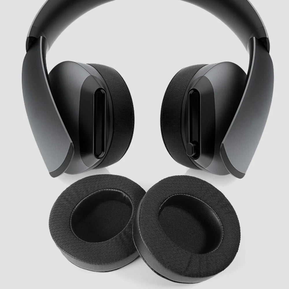 For Alienware AW310H/AW510H 1 Pair Replacement Breathable Earpads Lambskin + Mesh Cloth Headphone Earmuffs - 5