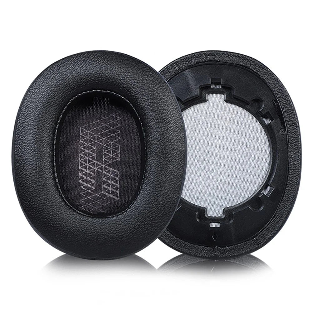 For JBL Live 500BT 1 Pair Protein Leather Headphone Earpads Soft Breathable Headset Earmuffs - Black - 1