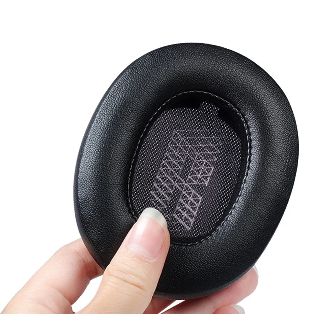 For JBL Live 500BT 1 Pair Protein Leather Headphone Earpads Soft Breathable Headset Earmuffs - Black - 4
