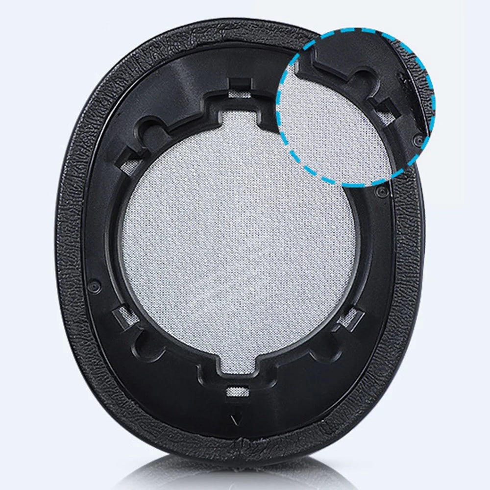 For JBL Live 500BT 1 Pair Protein Leather Headphone Earpads Soft Breathable Headset Earmuffs - Black - 5