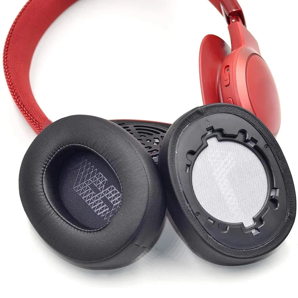 For JBL Live 500BT 1 Pair Protein Leather Headphone Earpads Soft Breathable Headset Earmuffs - Black - 7