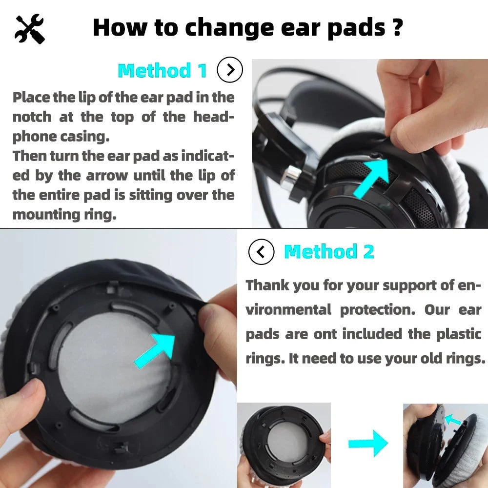 1 Pair Velvet Replacement Ear Pads for Jabra Revo Wireless On-Ear Bluetooth-compatible Headset Parts Earmuff Cover Cushion - Grey - 7