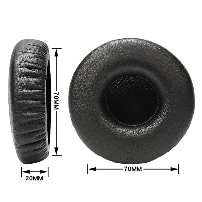 1 Pair for Jabra Revo Wireless On-Ear Bluetooth-compatible Headset Plain Protein Leather Ear Pads Replacement Parts Earmuff Cover Cushion - Black - 7