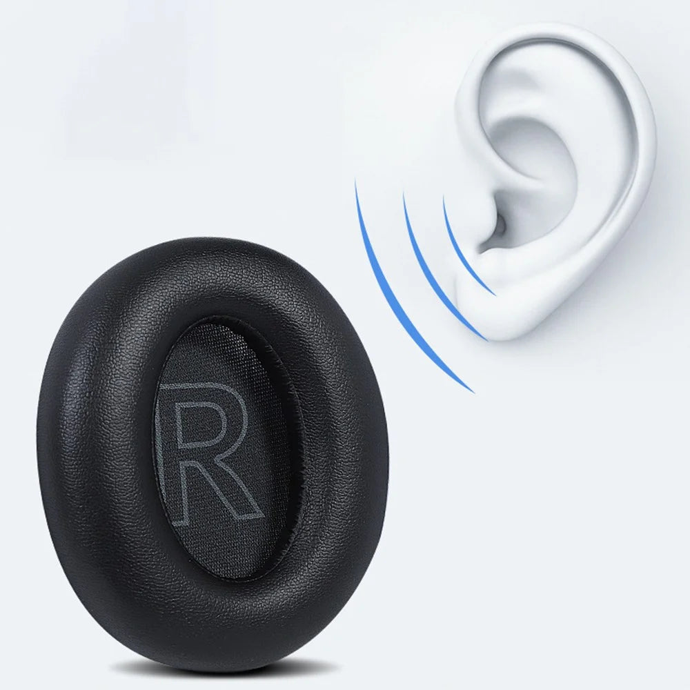 1 Pair for Anker Soundcore Life Q30 Noise Canceling Protein Leather Earmuffs Pads - Black - 2