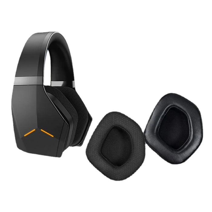 1 Pair Ear Pads for Alienware AW988 Headphones Lambskin Leather Replacement Earmuffs Ear Cushion - 2