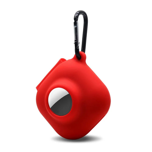 For Beats Fit Pro + Apple AirTag Multi-Color 2-in-1 Washable Silicone Protective Case - Red - 1