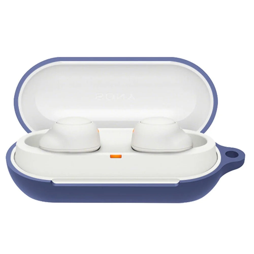 For Sony WF-C500 TWS Bluetooth-compatible Earphone Silicone Shell Anti-drop Protective Cover - Navy Blue - 1