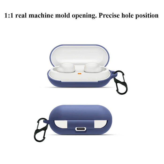 For Sony WF-C500 TWS Bluetooth-compatible Earphone Silicone Shell Anti-drop Protective Cover - Navy Blue - 2