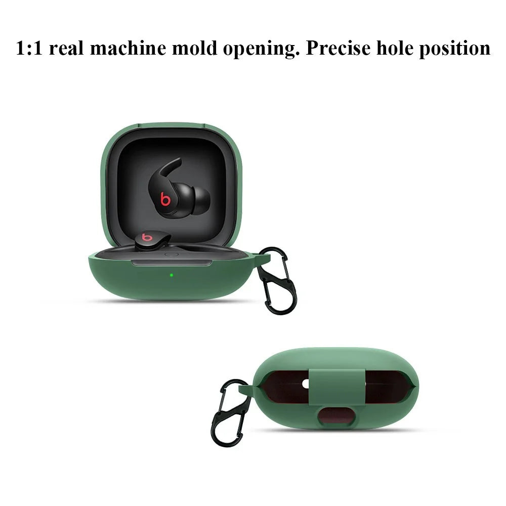 For Beats Fit Pro TWS Bluetooth-compatible Earphone Charging Case Protective Cover Silicone Anti-drop Sleeve - Dark Green - 2