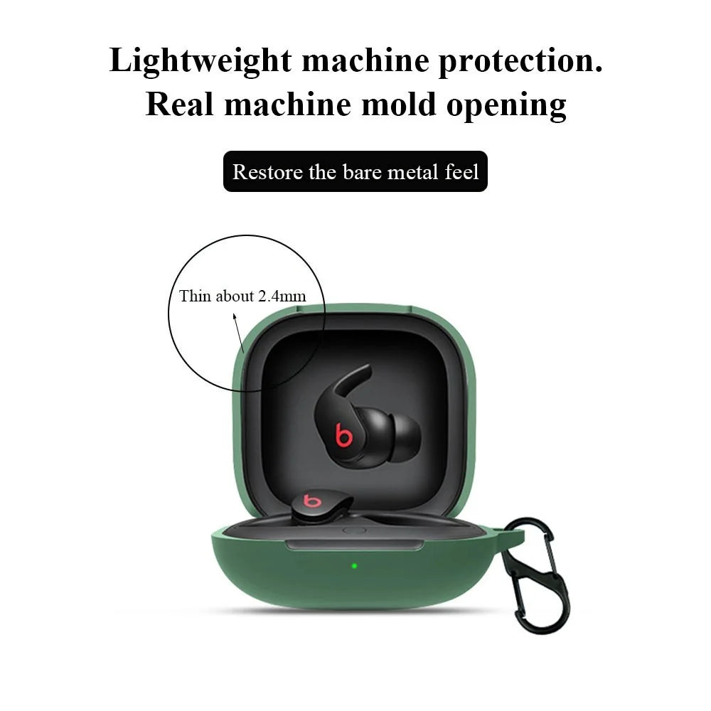 For Beats Fit Pro TWS Bluetooth-compatible Earphone Charging Case Protective Cover Silicone Anti-drop Sleeve - Dark Green - 3