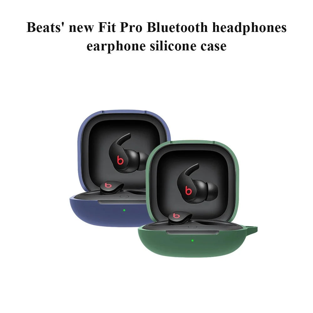 For Beats Fit Pro TWS Bluetooth-compatible Earphone Charging Case Protective Cover Silicone Anti-drop Sleeve - Dark Green - 4
