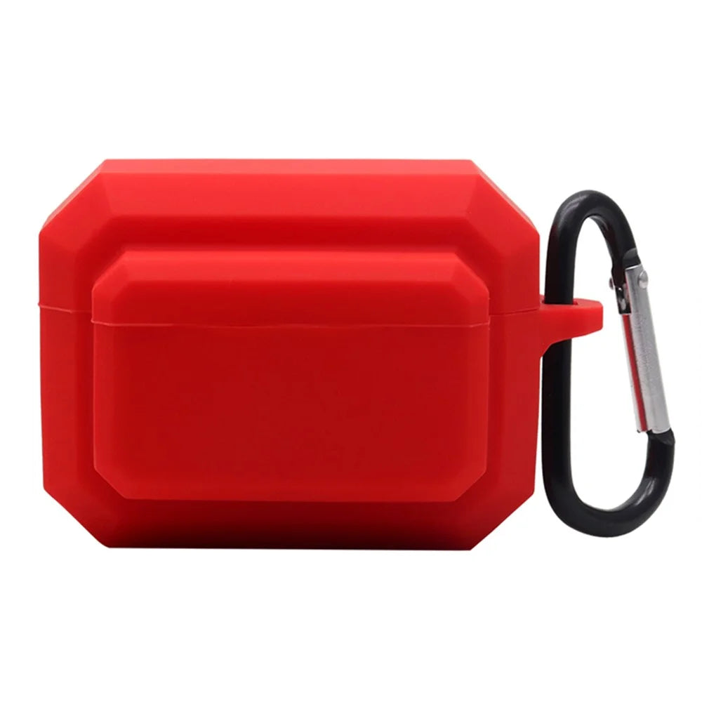 For Apple AirPods Pro 3-in-1 Silicone Anti-Fall Case + Ear-Tip + Anti-Lost Carabiner Protection Set - Red - 3