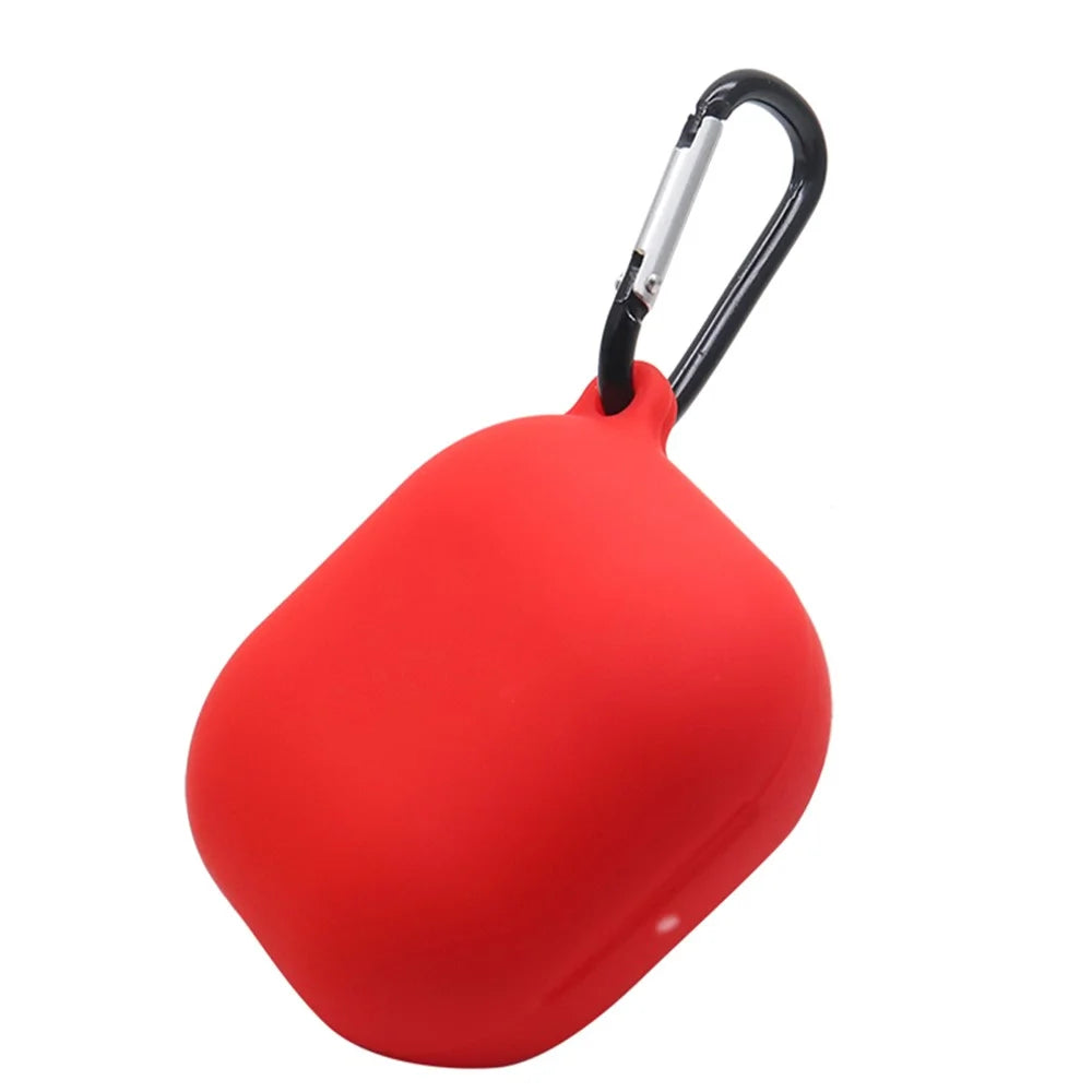 For Beats Fit Pro Wireless Bluetooth-compatible Earphone Silicone Case Anti-scratch Charging Box Shell with Carabiner - Red - 4