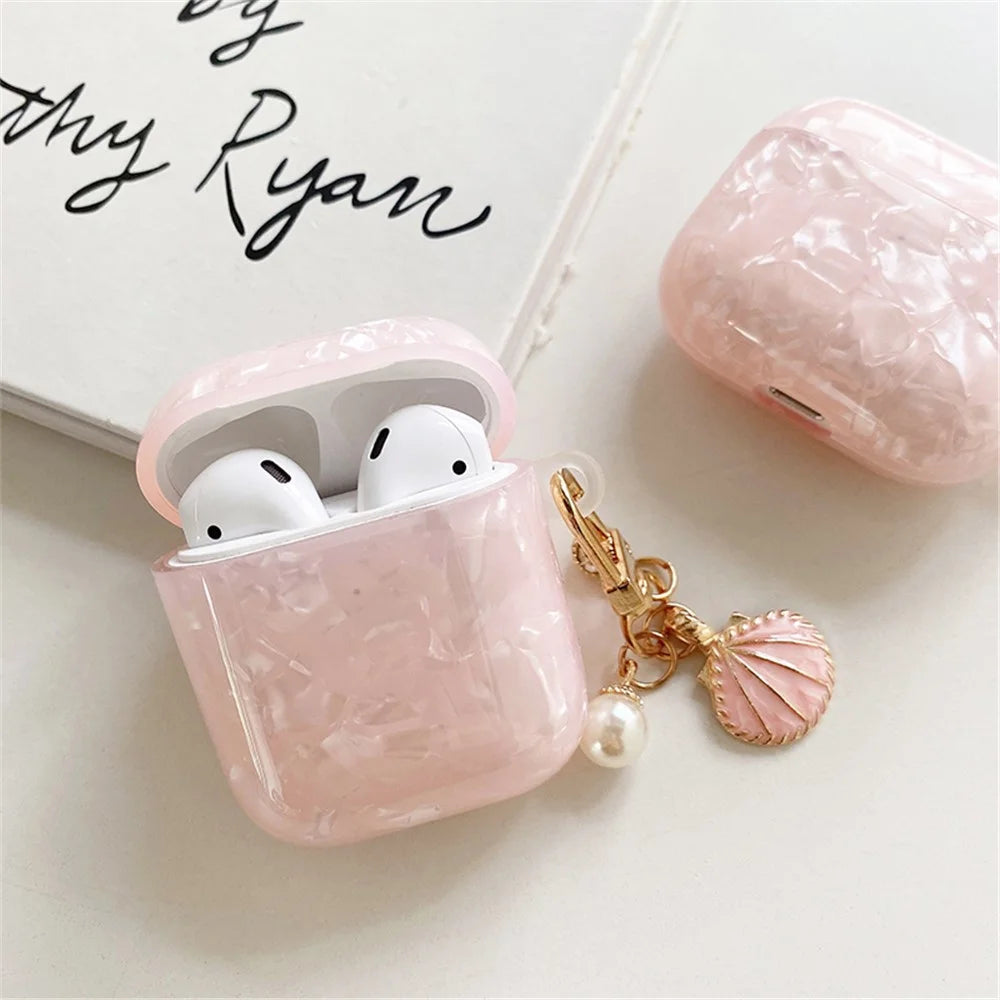 For Apple AirPods with Charging Case (2016)/(2019) / AirPods with Wireless Charging Case (2019) TPU Protective Cover Stylish Earphone Charging Case Sleeve with Shell Pendant - 2