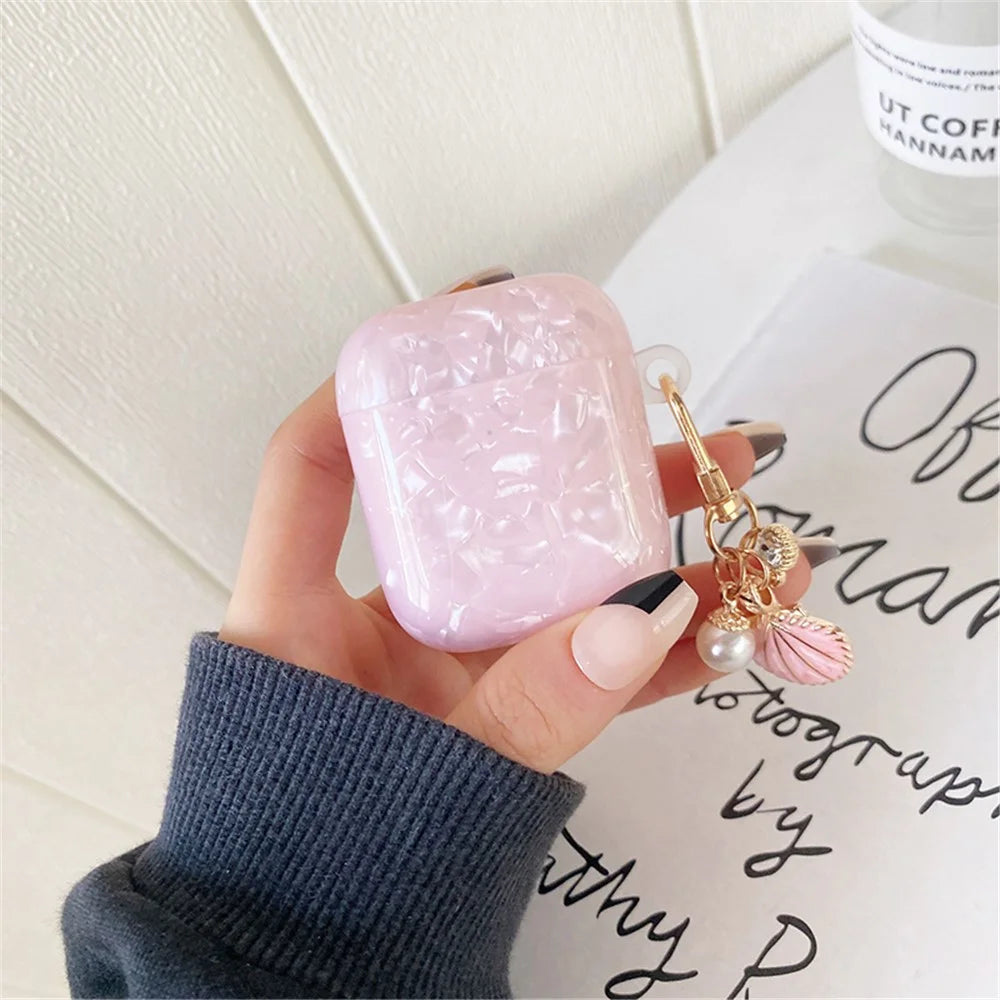 For Apple AirPods with Charging Case (2016)/(2019) / AirPods with Wireless Charging Case (2019) TPU Protective Cover Stylish Earphone Charging Case Sleeve with Shell Pendant - 3
