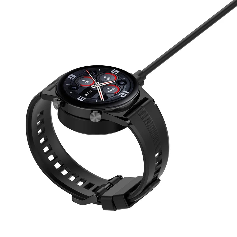 For Honor Watch GS3 Smart Watch Charger Magnetic with Detachable Charging Cable Portable Charging Dock - Black - 4