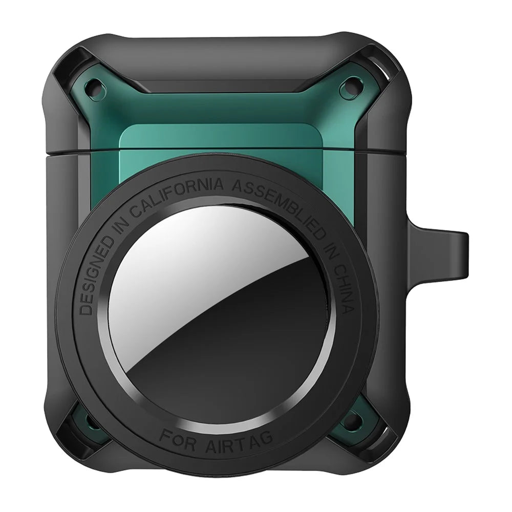 For Apple AirPods with Charging Case (2016)/(2019) / AirPods with Wireless Charging Case (2019) + for AirTag 2-in-1 Anti-drop Protective Cover Case - Green - 1