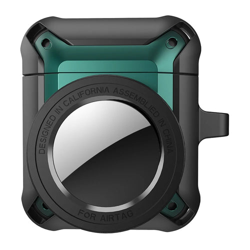 For Apple AirPods with Charging Case (2016)/(2019) / AirPods with Wireless Charging Case (2019) + for AirTag 2-in-1 Anti-drop Protective Cover Case - Green - 1