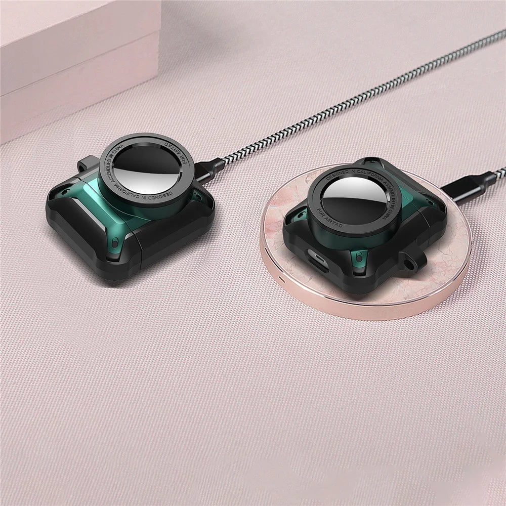 For Apple AirPods with Charging Case (2016)/(2019) / AirPods with Wireless Charging Case (2019) + for AirTag 2-in-1 Anti-drop Protective Cover Case - Green - 5