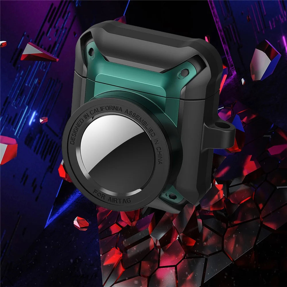 For Apple AirPods with Charging Case (2016)/(2019) / AirPods with Wireless Charging Case (2019) + for AirTag 2-in-1 Anti-drop Protective Cover Case - Green - 6