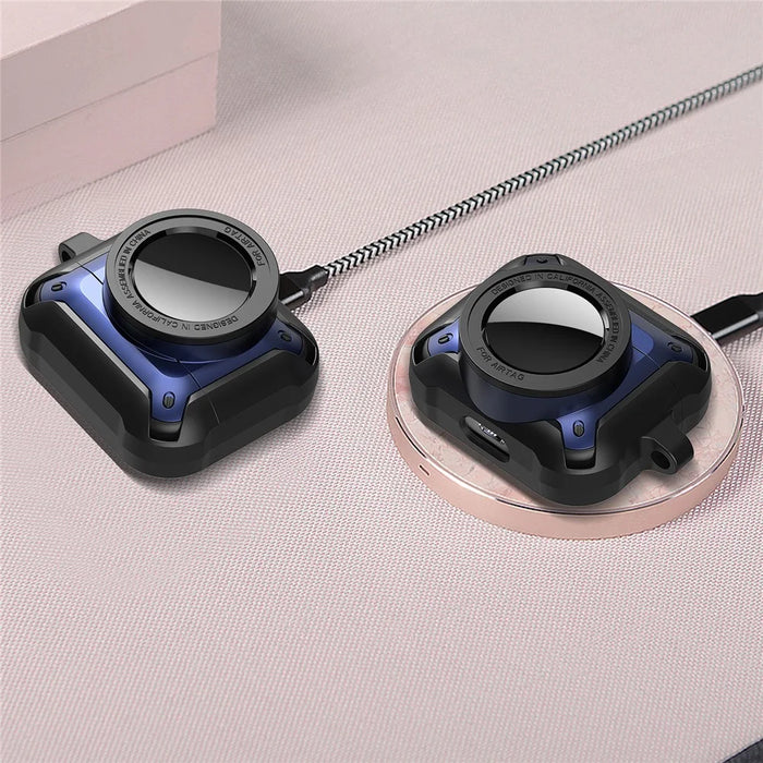 For Apple AirPods 3 Wireless Earphone + for AirTag Smart Tracker Protective Cover Drop-proof Dust-proof Case - Blue - 5