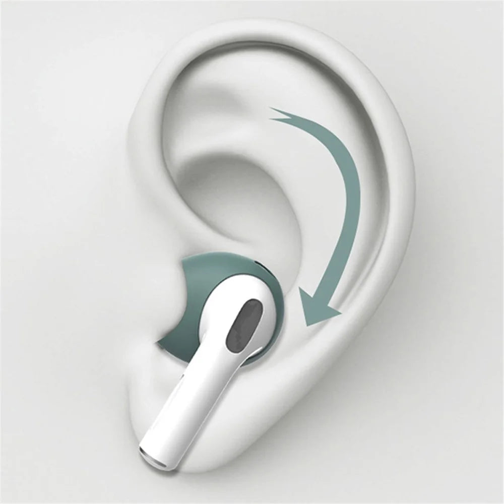 For Apple AirPods 3 + for AirTag 2-in-1 Silicone Protective Cover Drop-proof Dust-proof Case with Carabiner and Ear Caps - Midnight Blue - 3