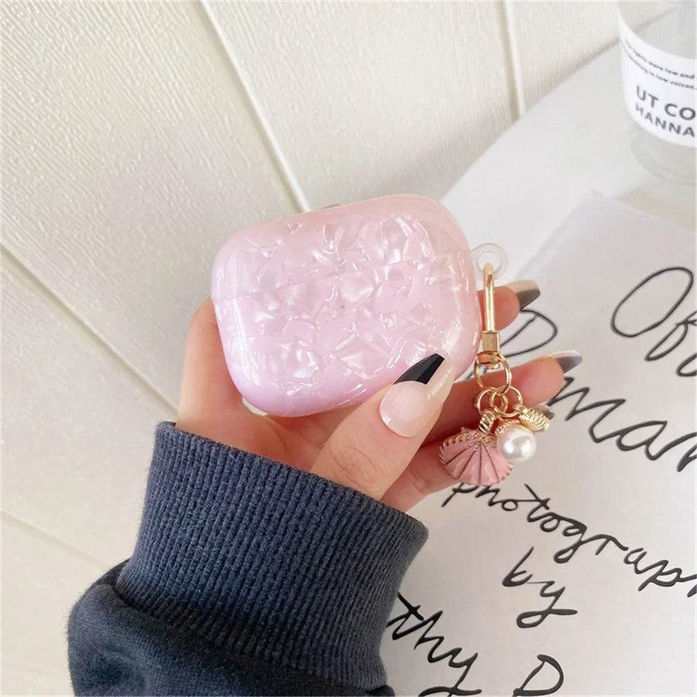 For Apple AirPods Pro Stylish Bluetooth-compatible Earphone TPU Protective Cover Charging Case Sleeve with Shell Pendant - 2