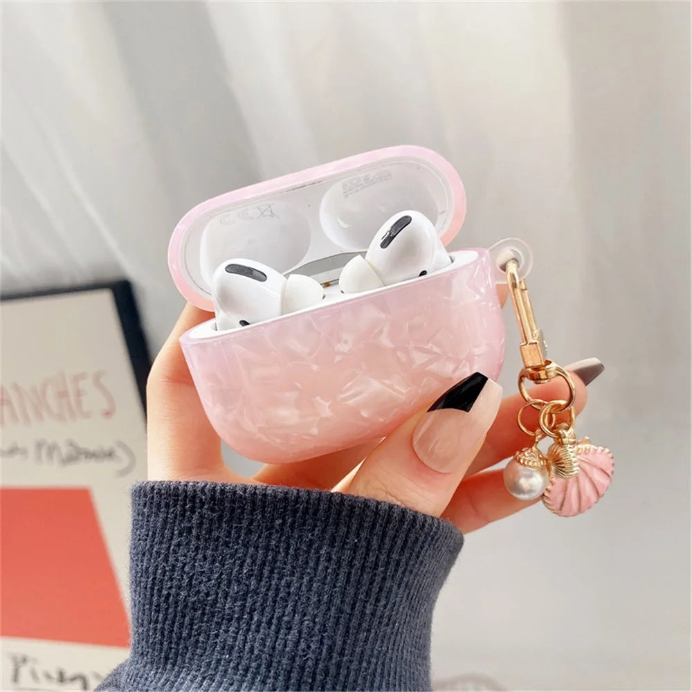 For Apple AirPods Pro Stylish Bluetooth-compatible Earphone TPU Protective Cover Charging Case Sleeve with Shell Pendant - 5