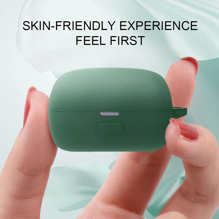 For Sony LinkBuds Earphone Silicone Case Solid Color Earbuds Charging Box Protective Cover with Buckle - Blackish Green - 4