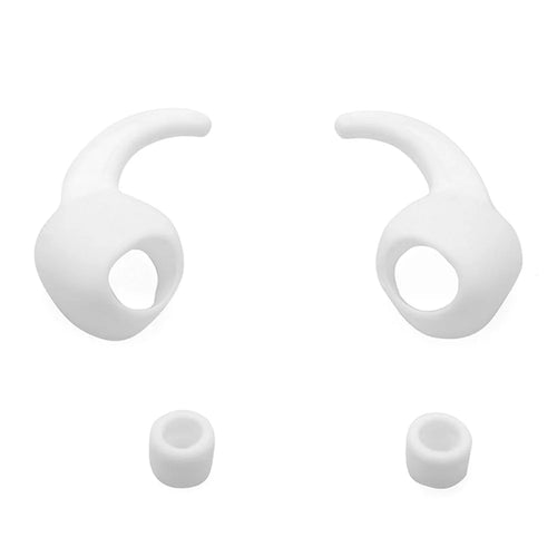 For Beats Studio Buds Earphones Anti Slip Silicone Ear Hooks Cases + Earbuds Soft Ear Tips - White - 1