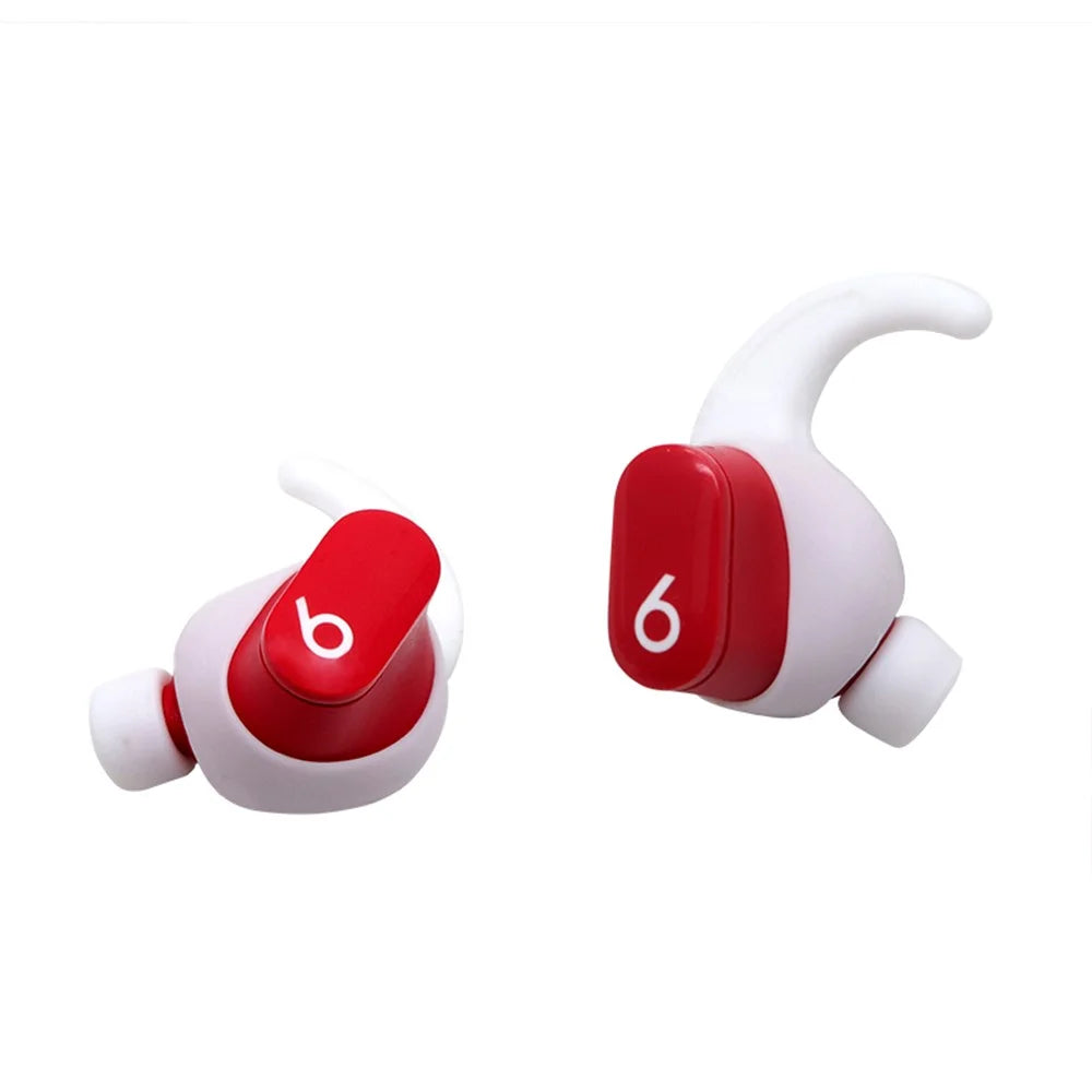For Beats Studio Buds Earphones Anti Slip Silicone Ear Hooks Cases + Earbuds Soft Ear Tips - White - 2
